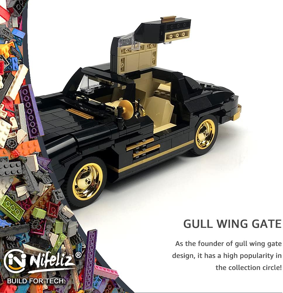 Retro Sports Car Building Blocks Set, 886 Pcs O51420