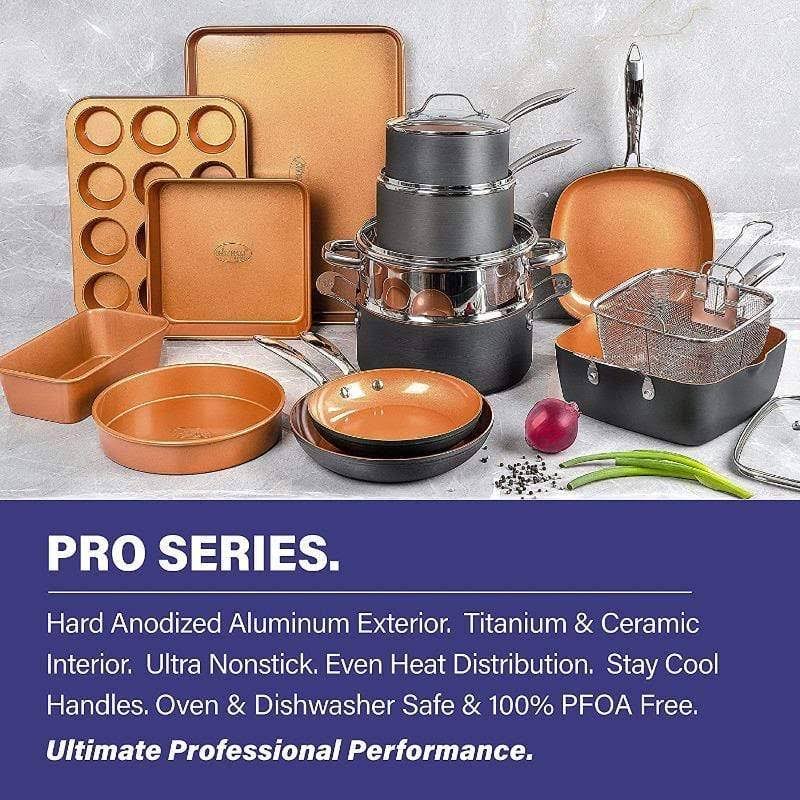 20-Piece Hard-Anodized Cookware Set F2607