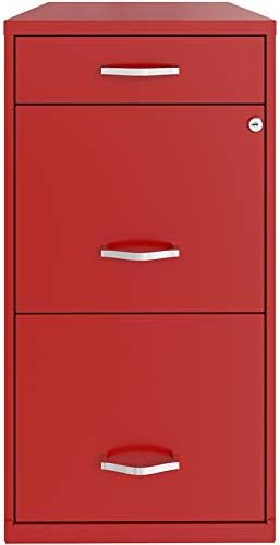 18in Deep 3 Drawer Metal File Cabinet Pearl White J23214