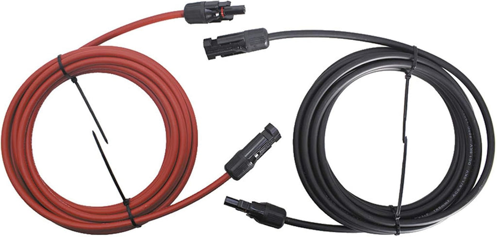Black + Red 10 Gauge Solar Panel Extension Cable with Connector, Pack of 2 V6393