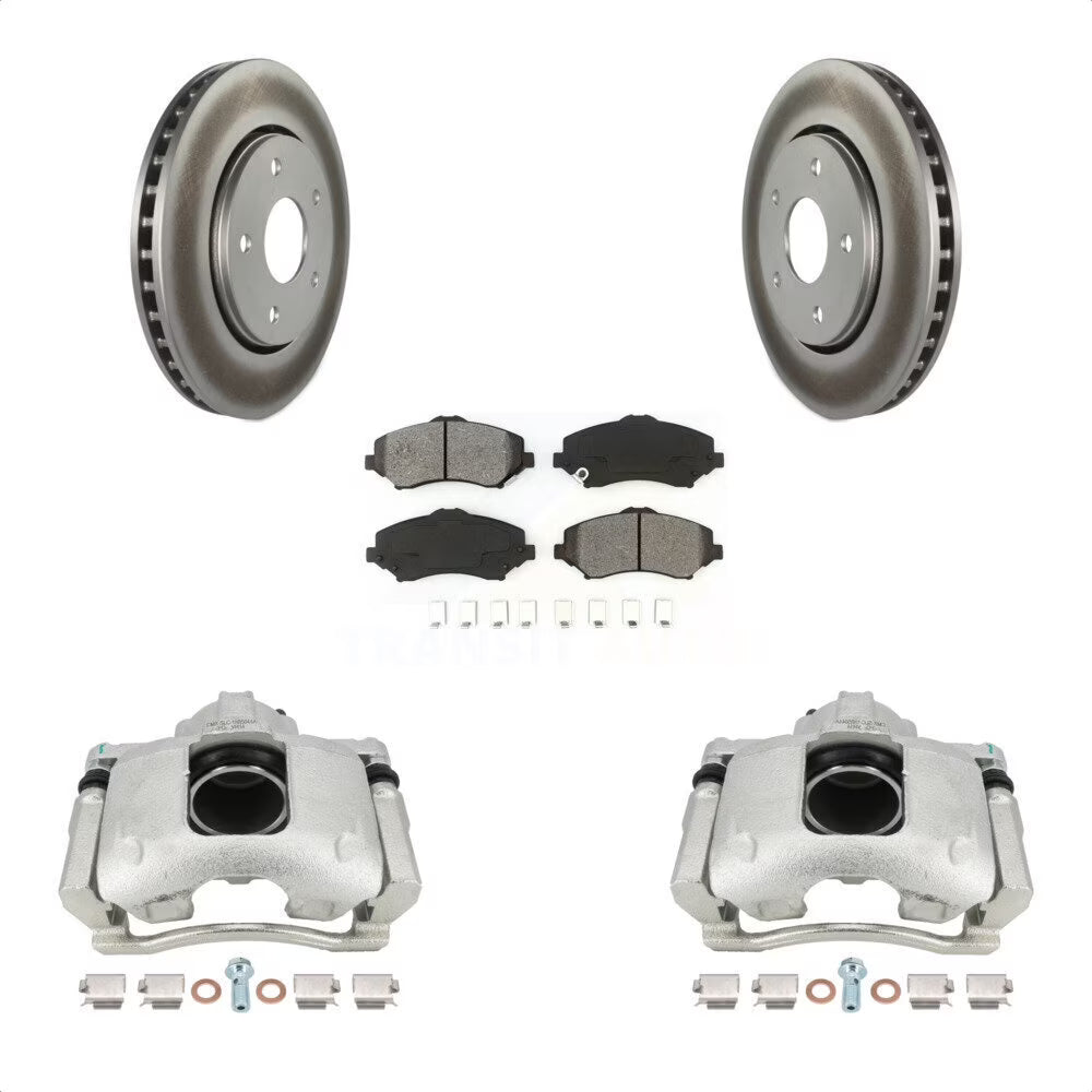 Front Disc Brake Caliper Coated Rotors And Semi-Metallic Pads Kit V577200