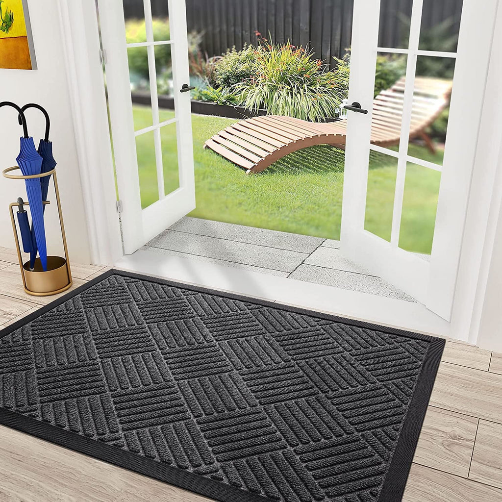 24''x35.4'' Gray Rubber Backing Doormat I6593