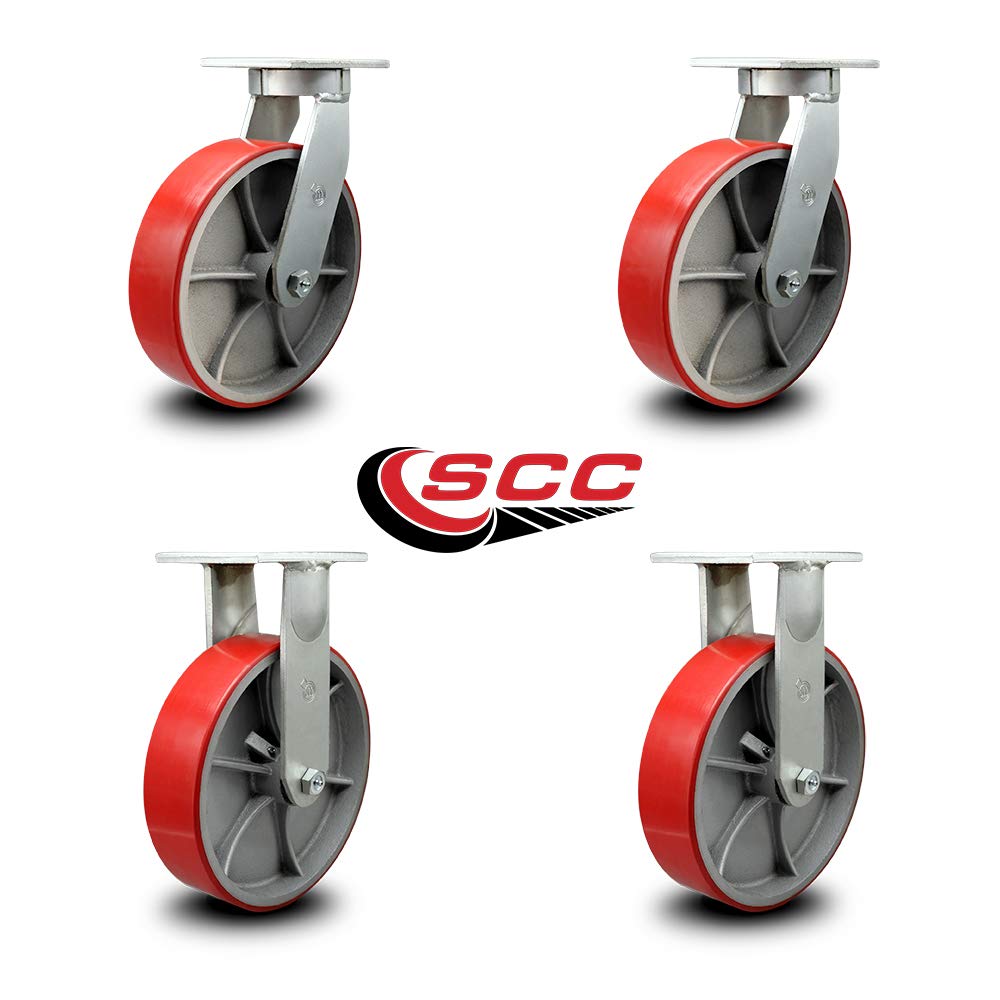 Red Polyurethane Tread Swivel Caster with Bolt on Swivel Lock O1715