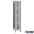 Four Tier Extra Wide Vented Metal Locker, Gray T74191