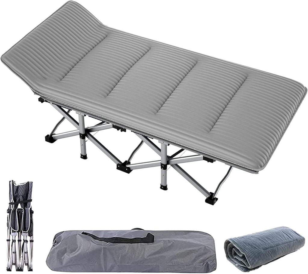 Camping Cot with Carry Bag, Noble Gray L9333