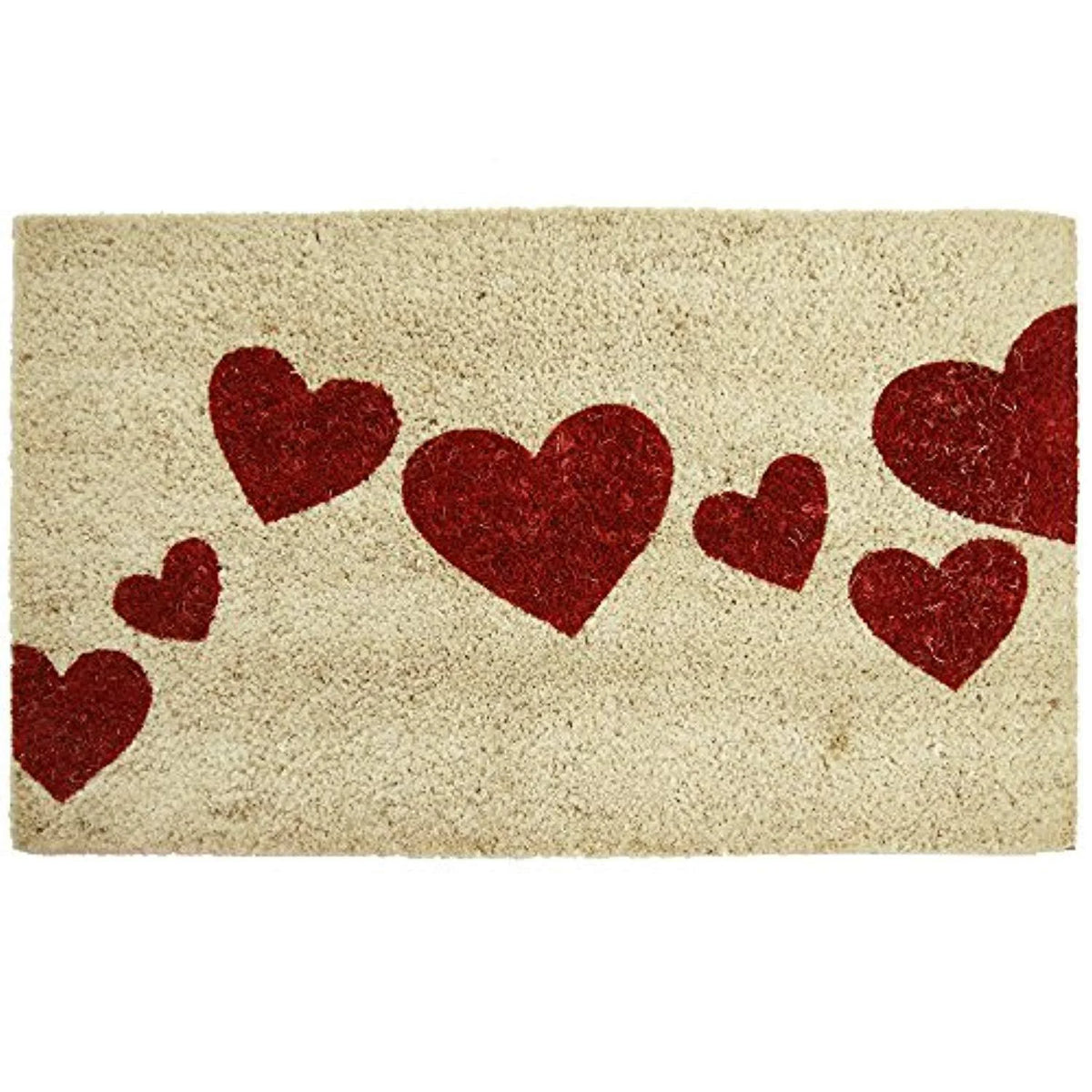 Red Hearts Coir Entrance Mat 18 x 30-inch P9600