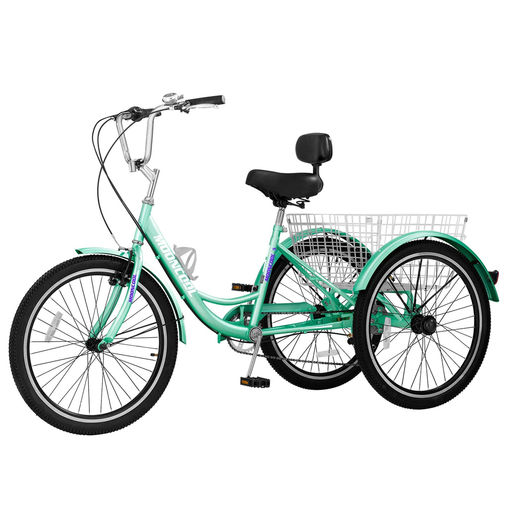 Tricycle 24" Wheels 7-Speed 3 Wheels Bike with Basket F1867