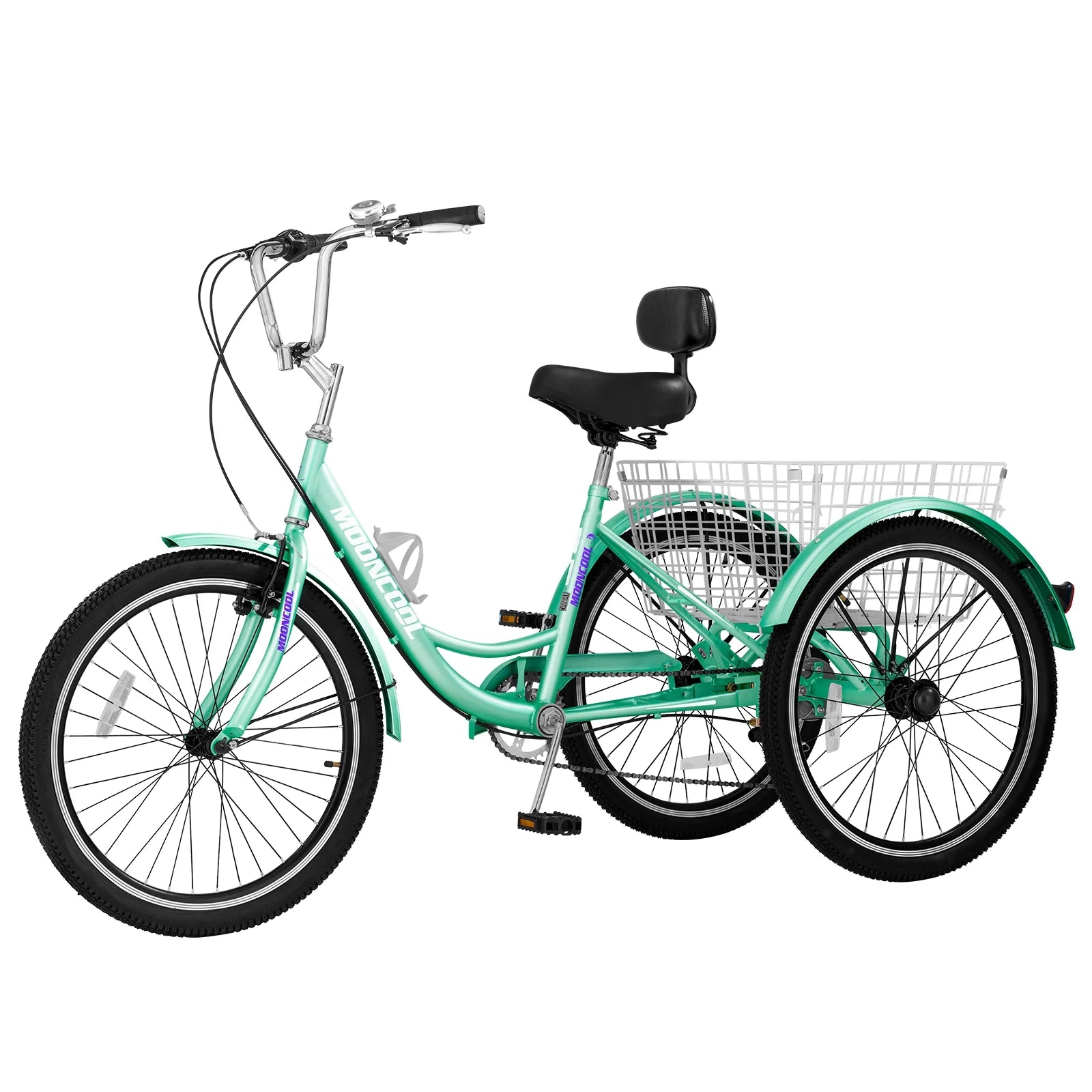 Tricycle 24" Wheels 7-Speed 3 Wheels Bike with Basket F1867