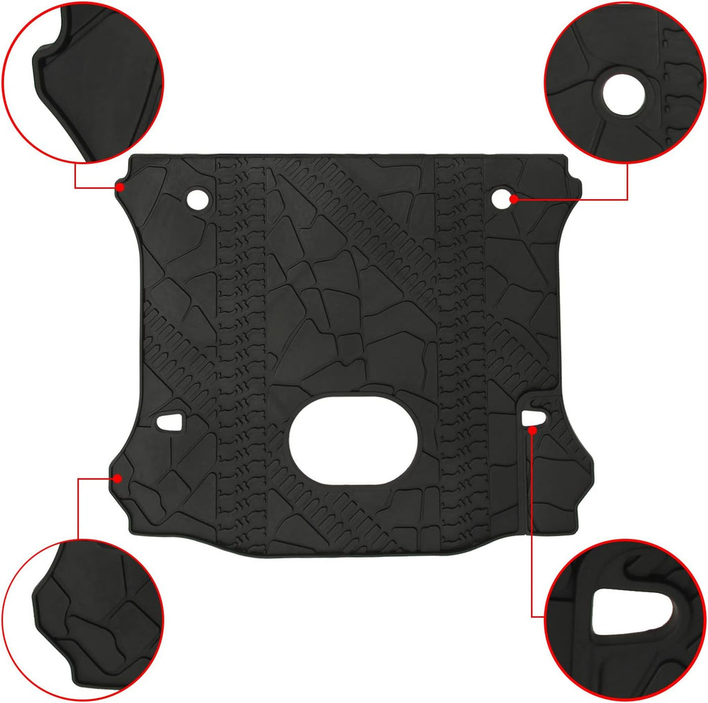 Black TPE Cargo Liner Rear Floor Mat for Jeep Wrangler Unlimited 4 door Z161647