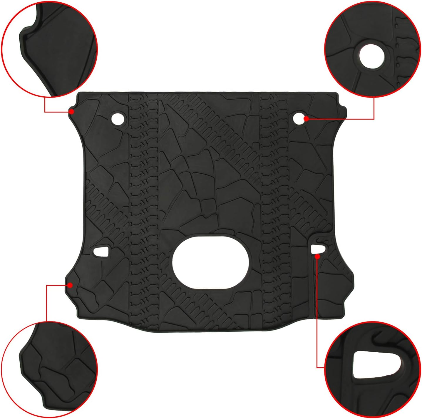 Black TPE Cargo Liner Rear Floor Mat for Jeep Wrangler Unlimited 4 door Z161647