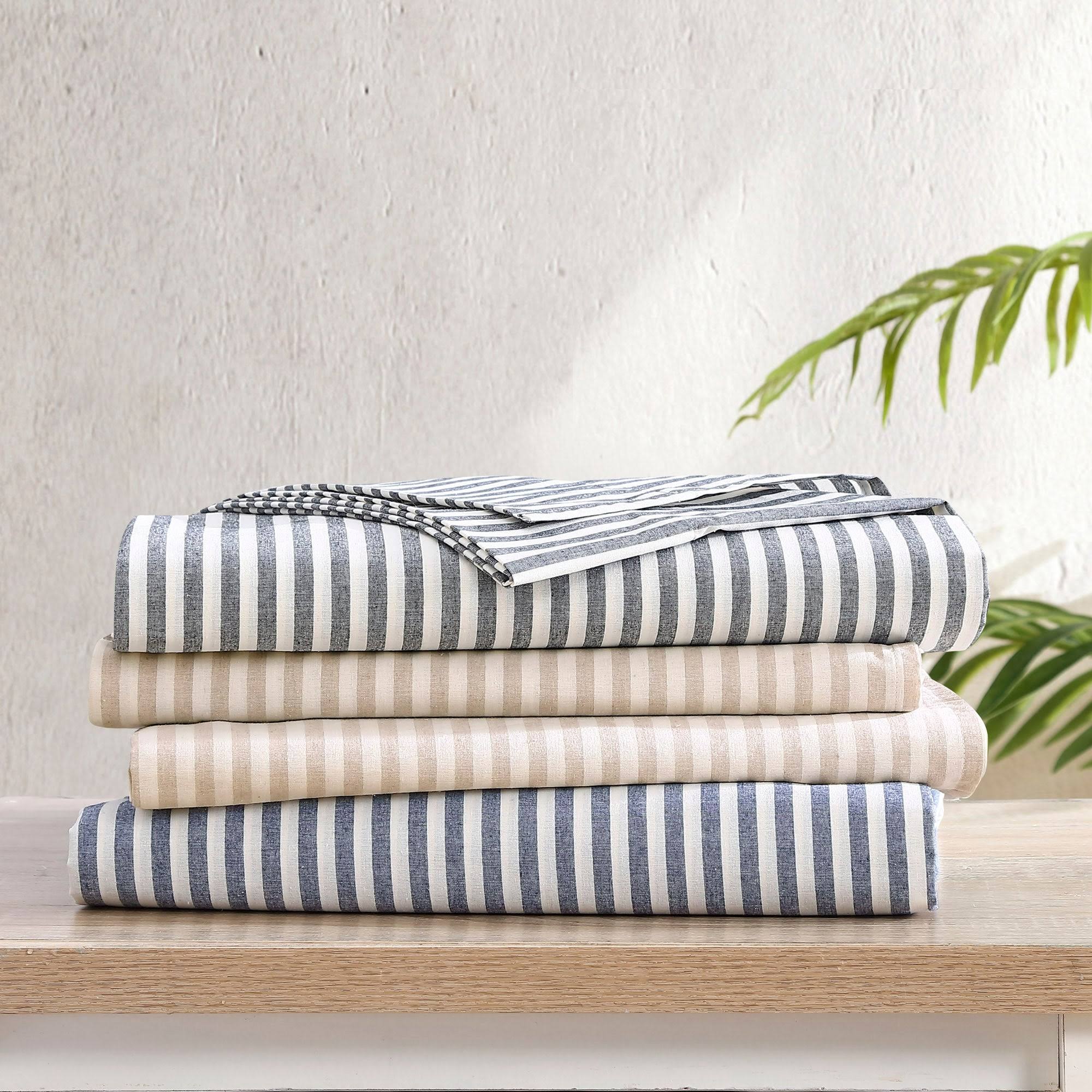Beige King Percale Sheet Set Y219034