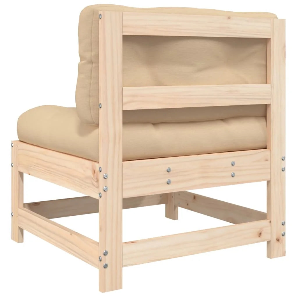 Solid Wood Pine Middle Sofa with Cushions M589907
