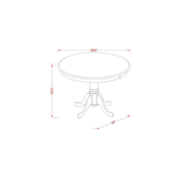 3PC Round 36 inch Table and 2 Chairs N810