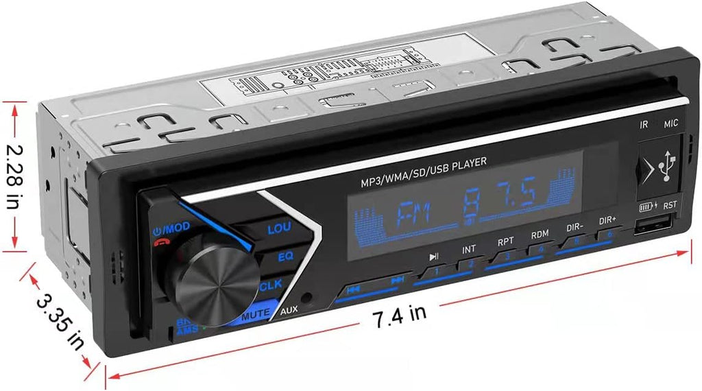 Dual Bluetooth Single Din Car Stereo with Remote Control V711914