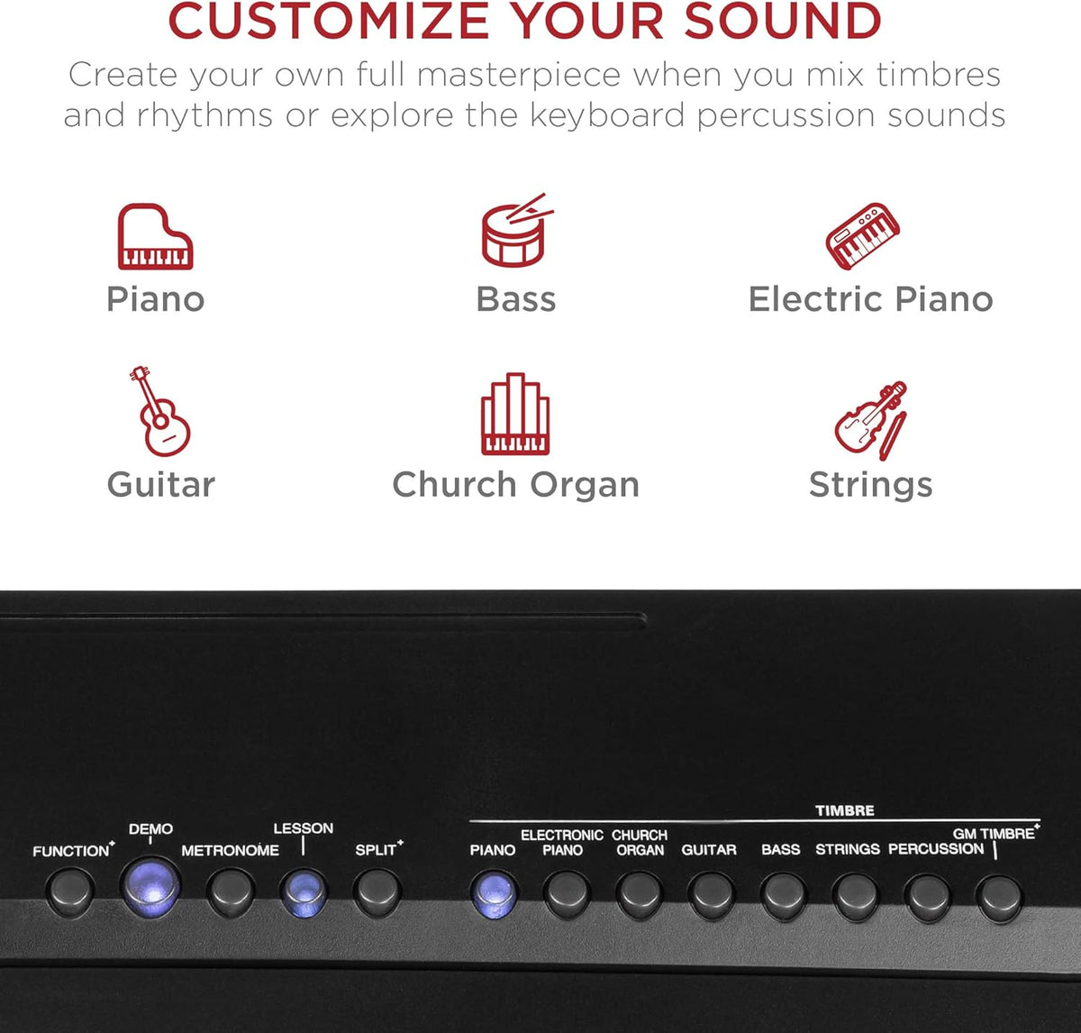 88-Key Full Size Digital Piano Keyboard Set with Semi-Weighted Keys, Stand, Sustain Pedal, Built-In Speakers, Power Supply D747