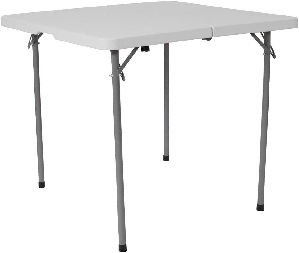 Granite White Plastic Folding Table with Carrying Handle R719991