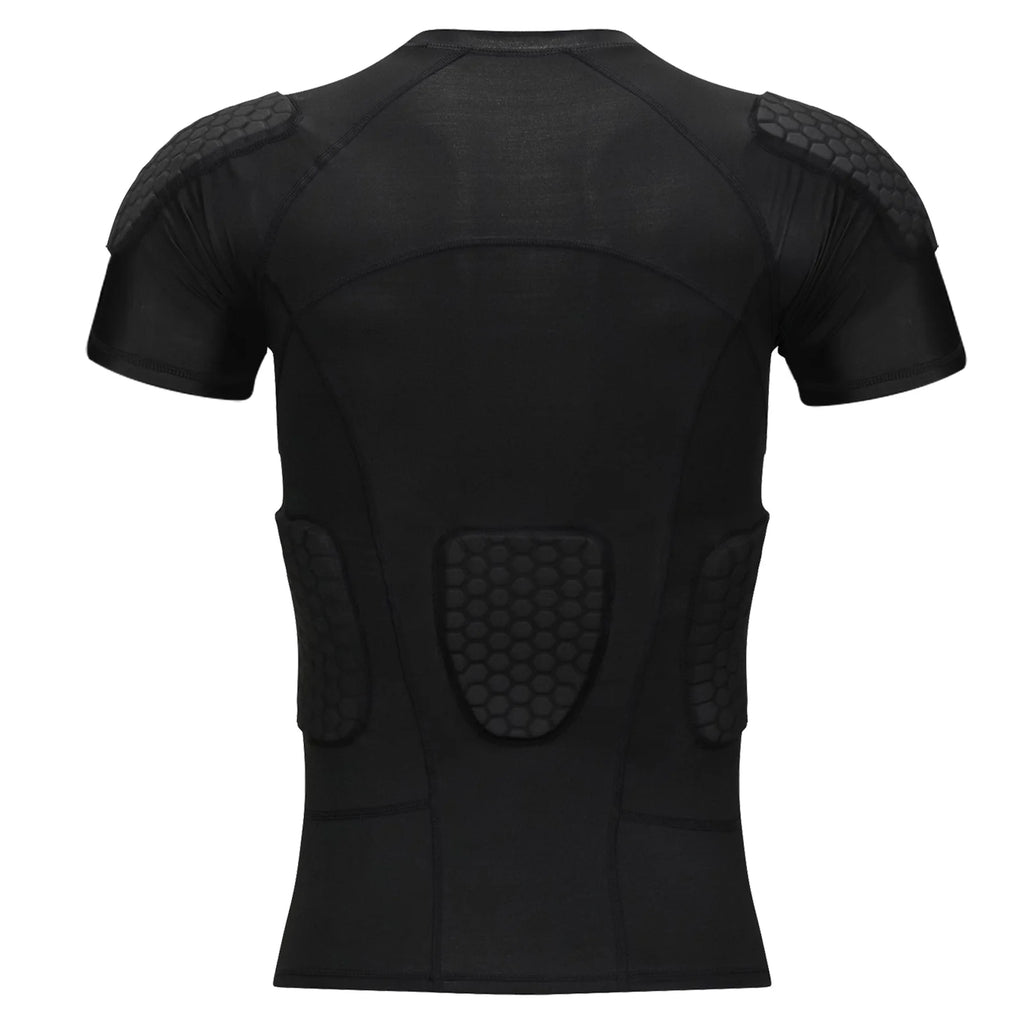 Men Padded Compression Football Shirt Chest Protector Size L I245713