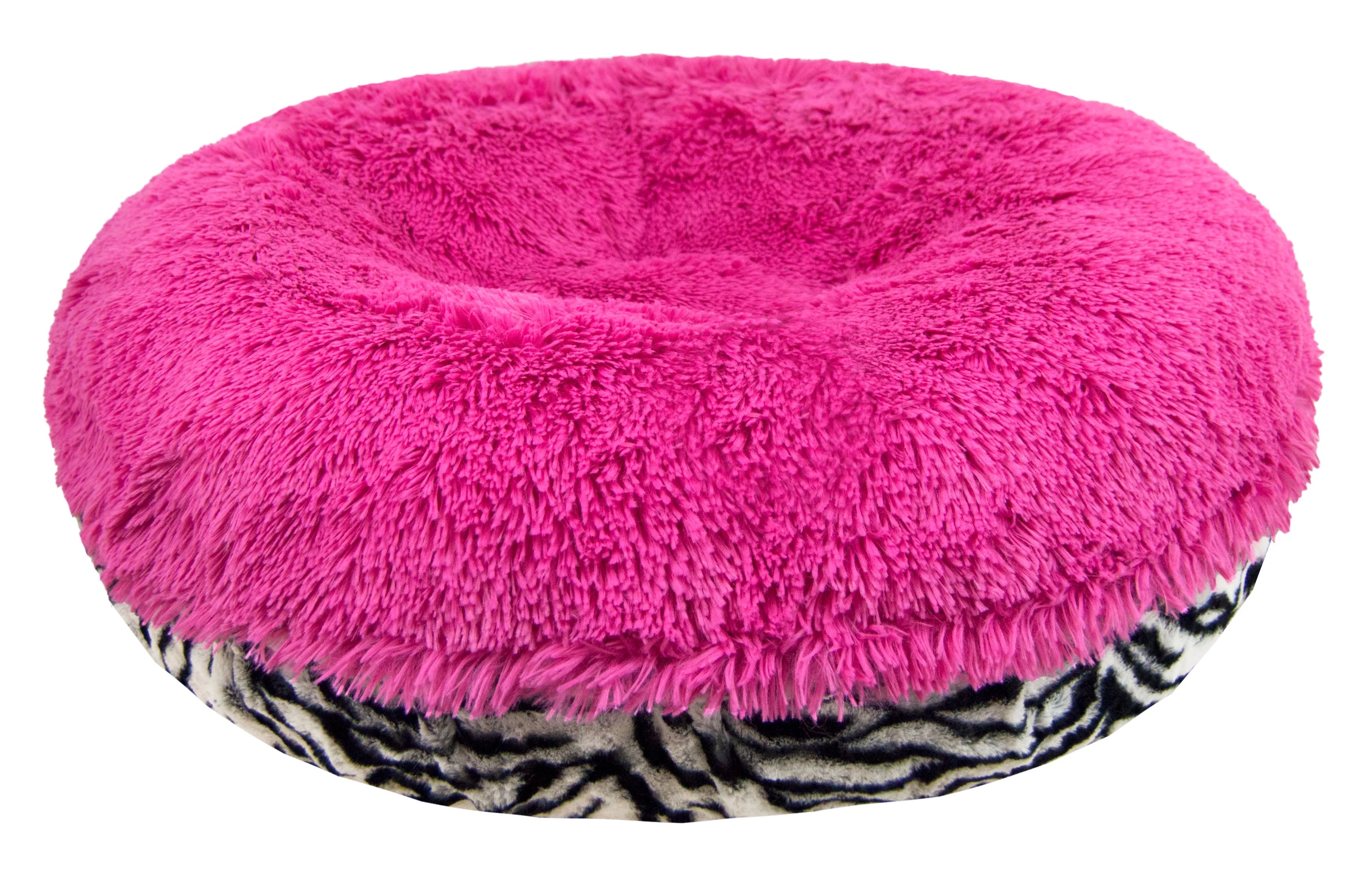 Zebra Extra Plush Faux Fur Bagel Pet Bed F969