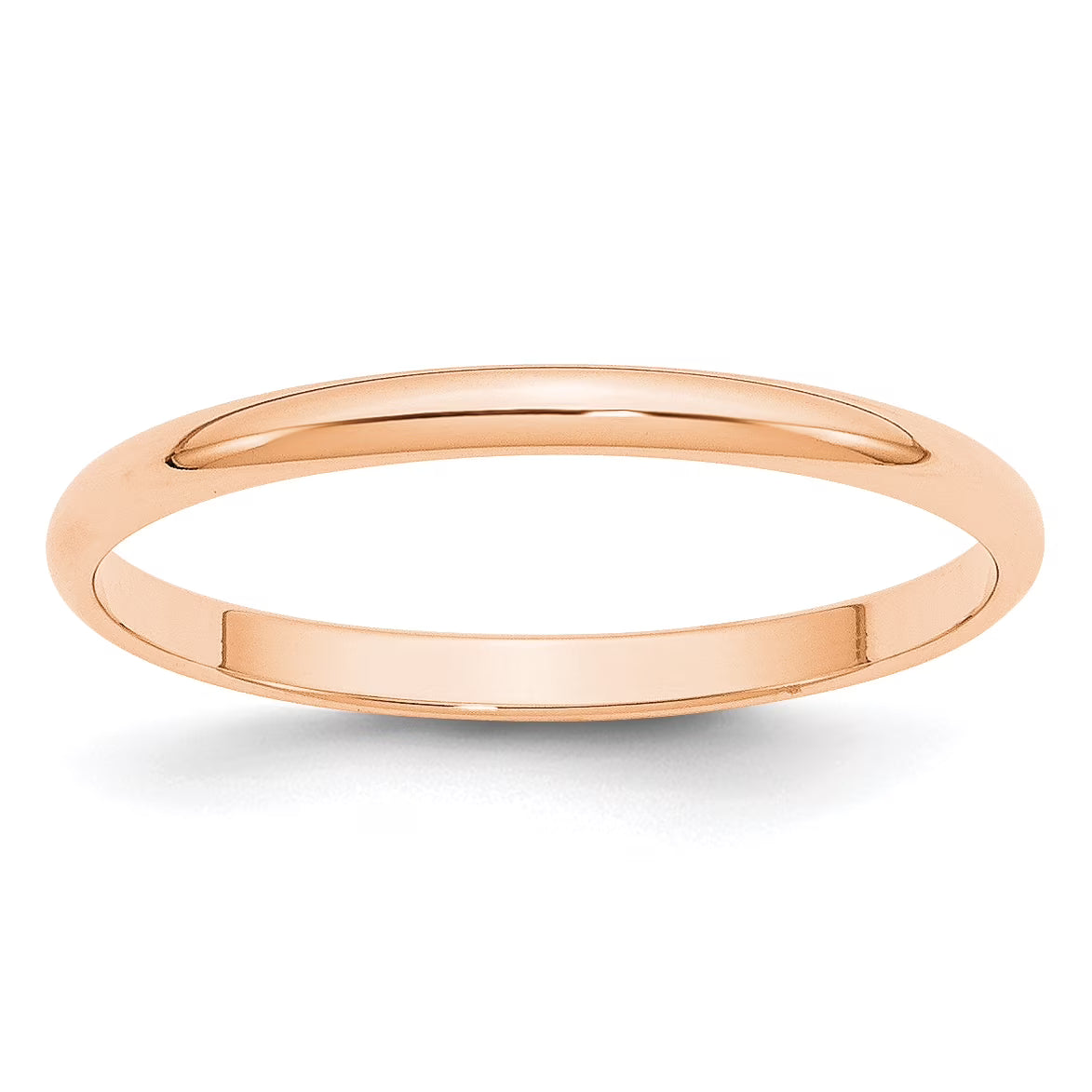 10K Rose Gold Half Round Band Ring Size 8 Y91859