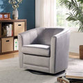 Mid Gray Velvet Swivel Barrel Chair L767892
