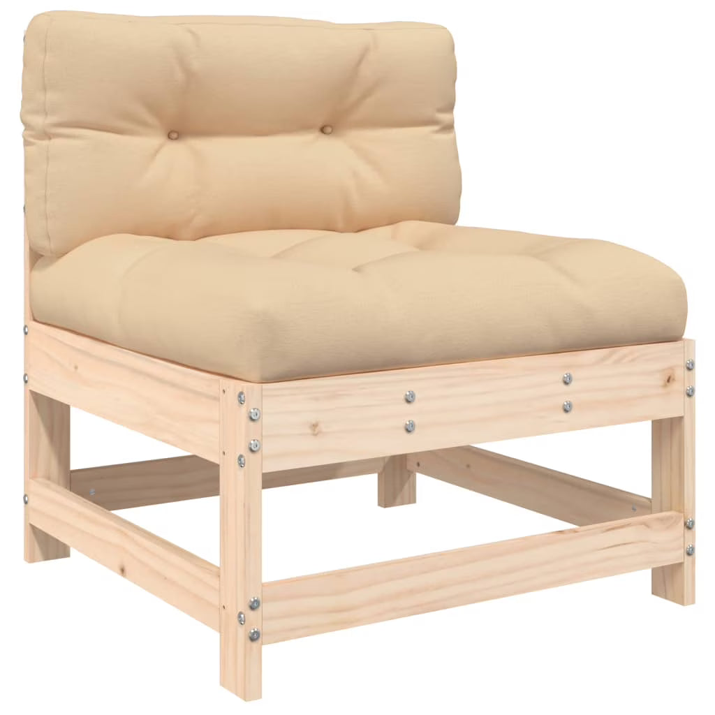 Solid Wood Pine Middle Sofa with Cushions M589907
