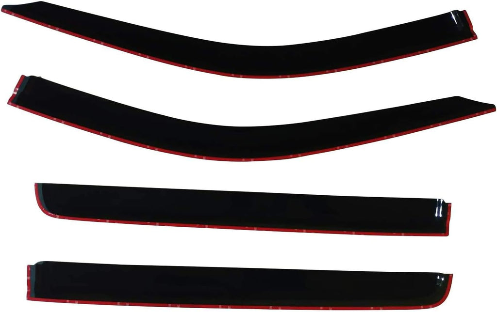 Smoke Tinted Tape-On Side Window Vent Visor Deflectors Rain Guards 4 Piece Set P947