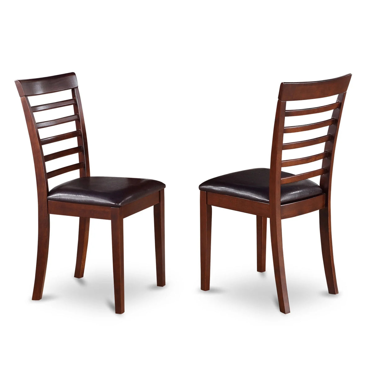 Mahogany Faux Leather Kitchen Chair Set of 2 O47667