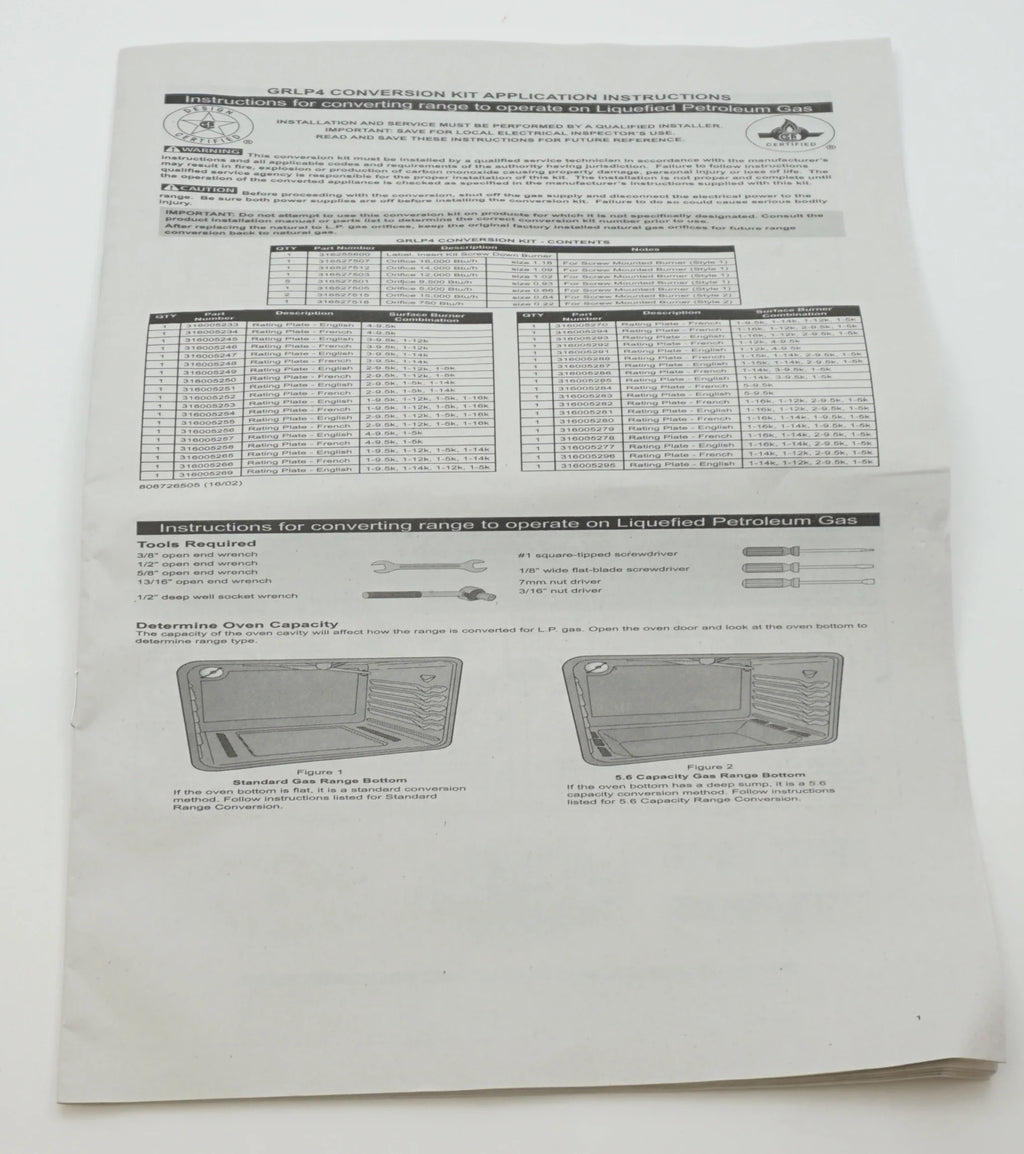 LP conversion kit B8331