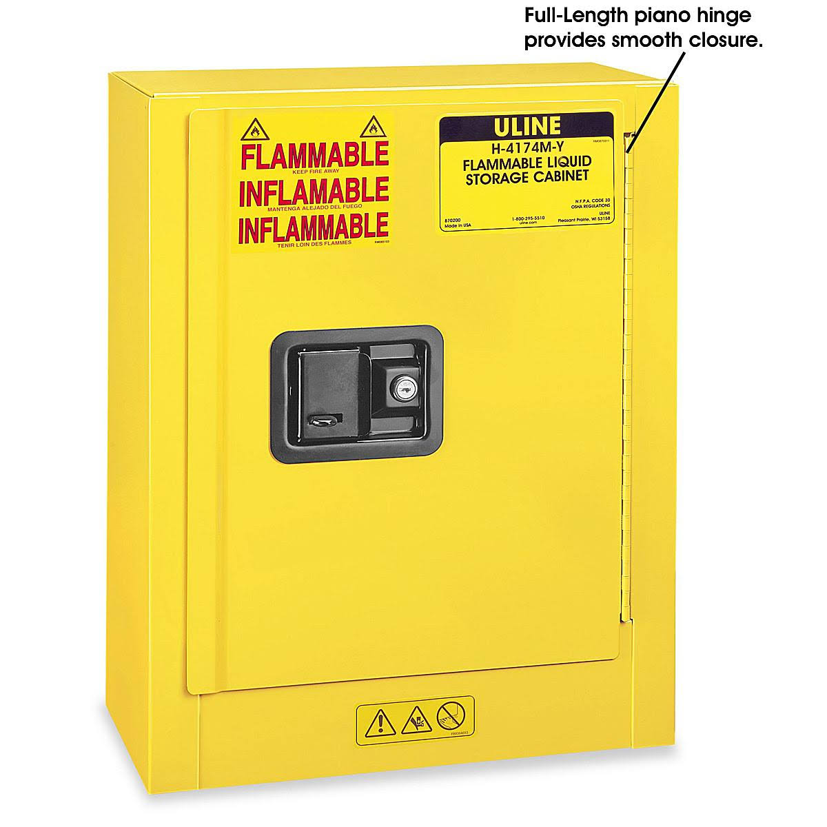 Yellow Mini Flammable Storage Cabinet with Manual Doors K12331
