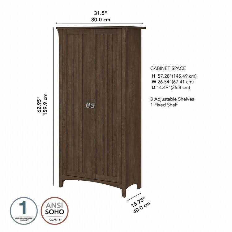 Brown Bathroom Storage Cabinet with Doors S558