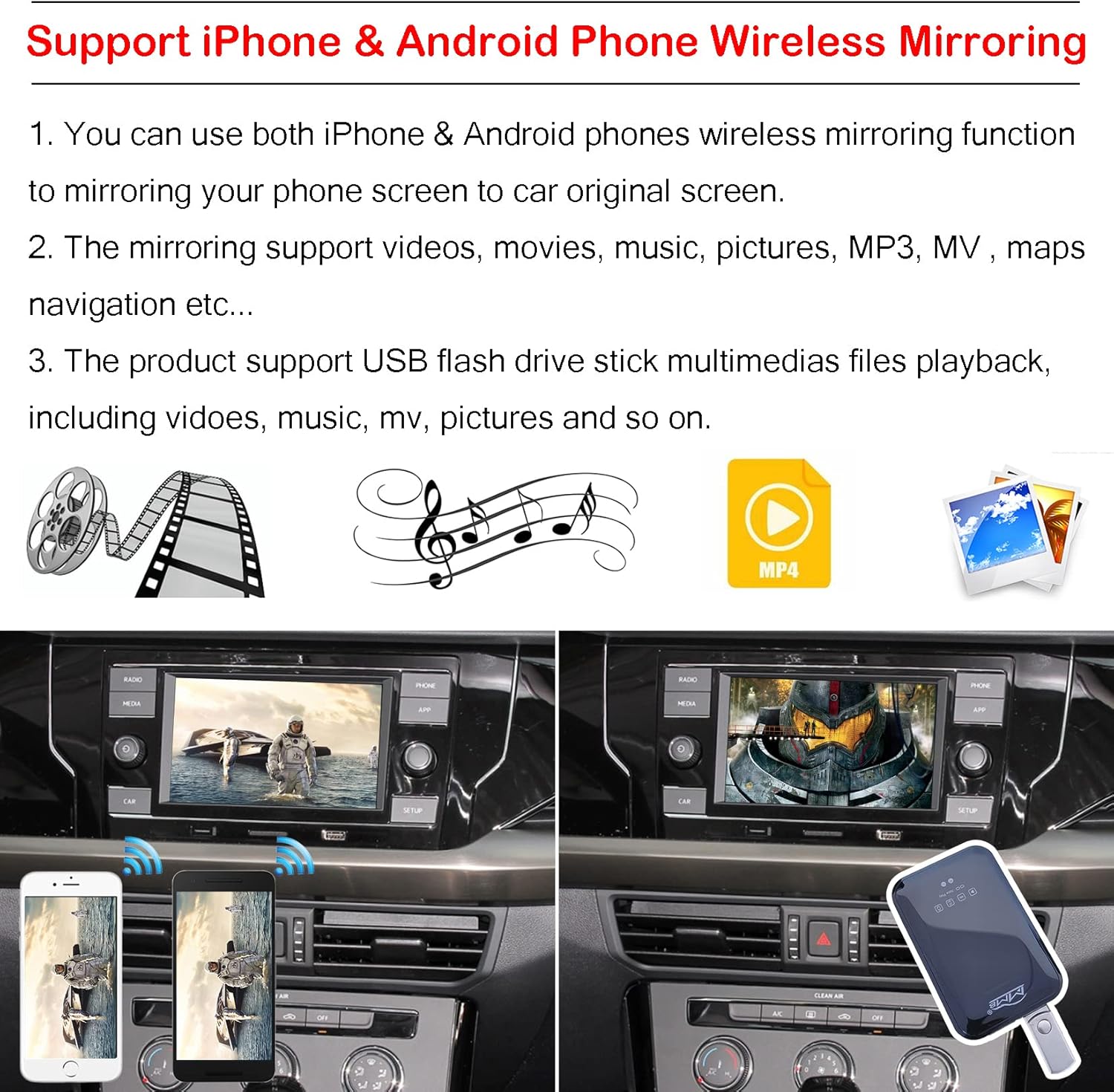 Wireless CarPlay Dongle Android 11.0 AI Box Y80389