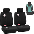 Black Floral Embroidery Car Seat Covers Full Set H38153