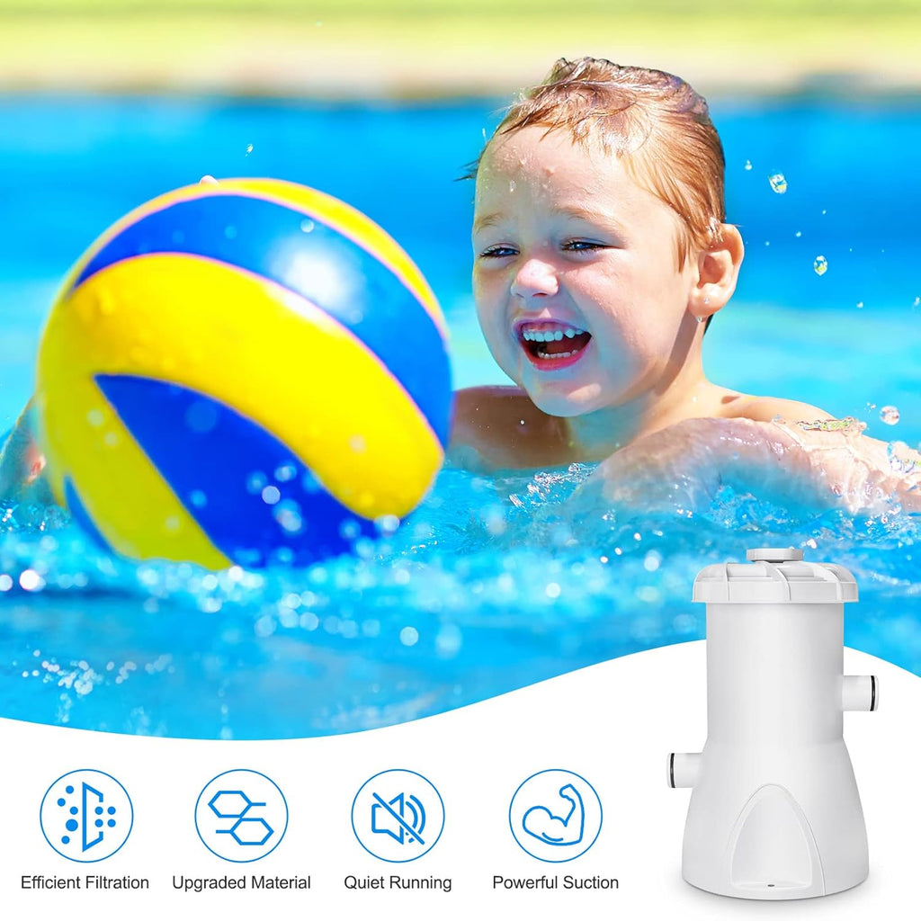 Above Ground Pool Pump, 600 GPH Filter Pump, Includes Filter Pump Cartridge S68510