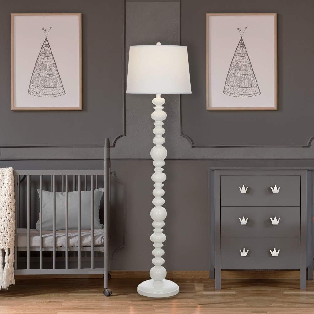Glossy White Wood-Look Floor Lamp G633171