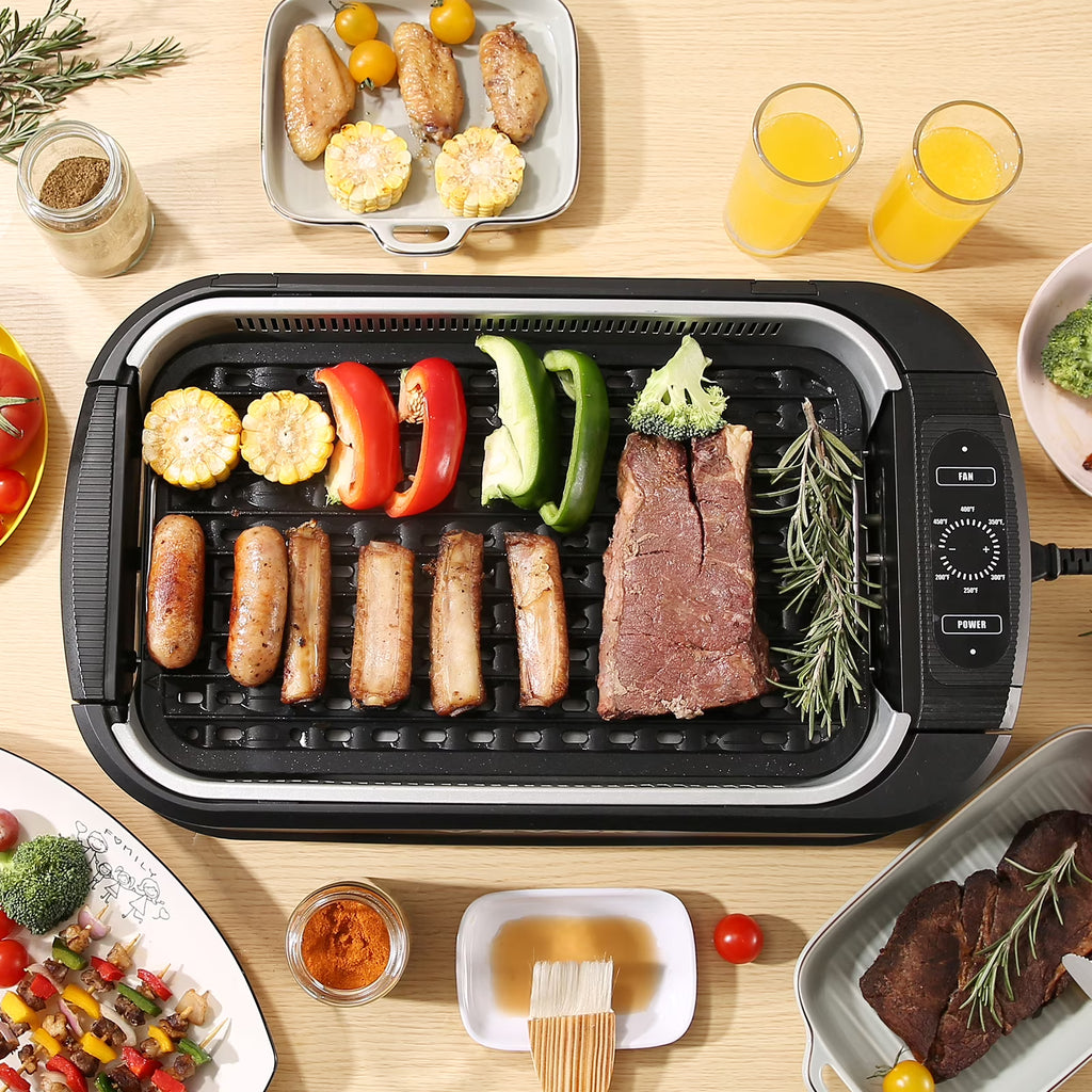 Smokeless Indoor BBQ Grill 1500W Nonstick C8204