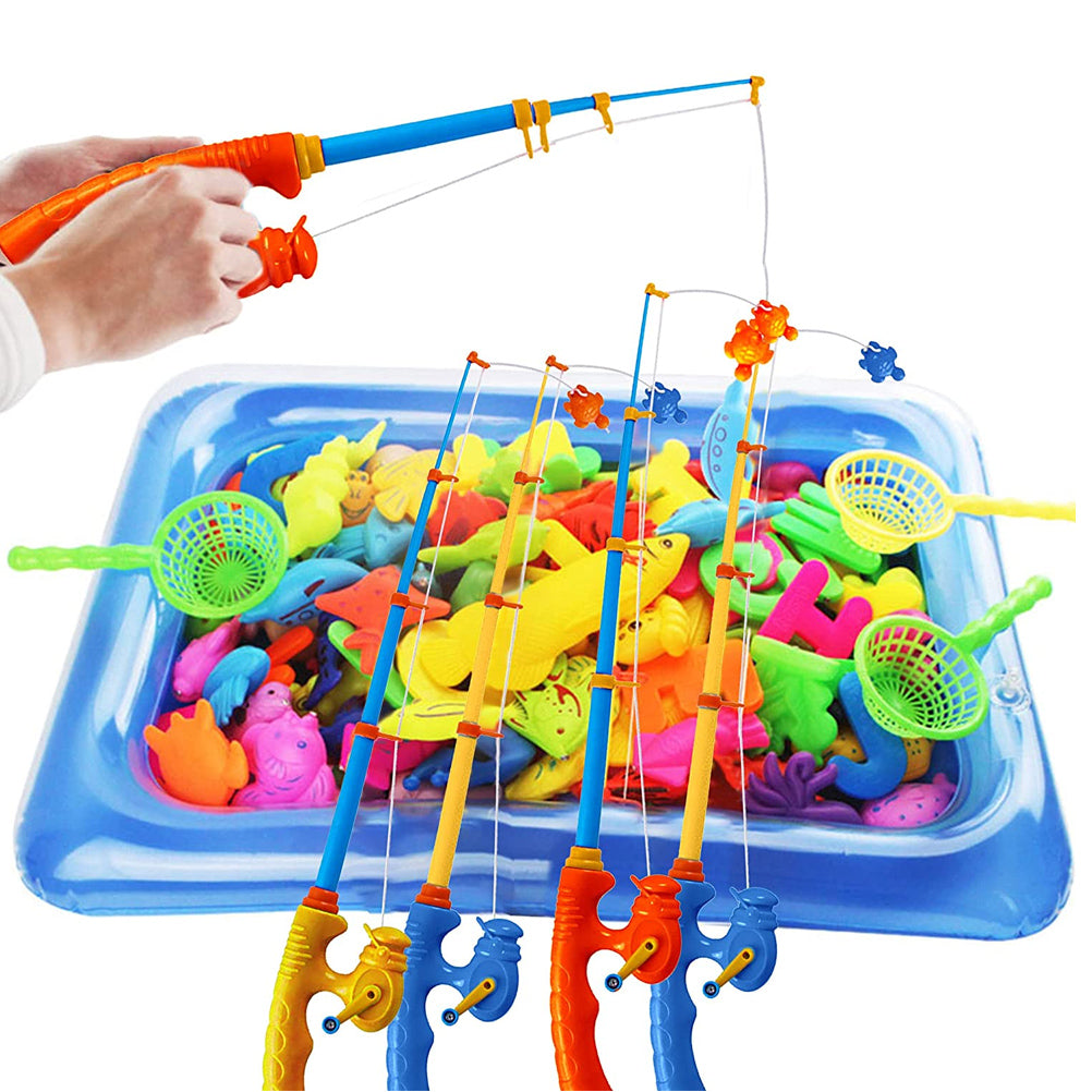 4pcs Plastic Fishing Rod Magnetic Fishing Game Educational Learning Toys Q846144