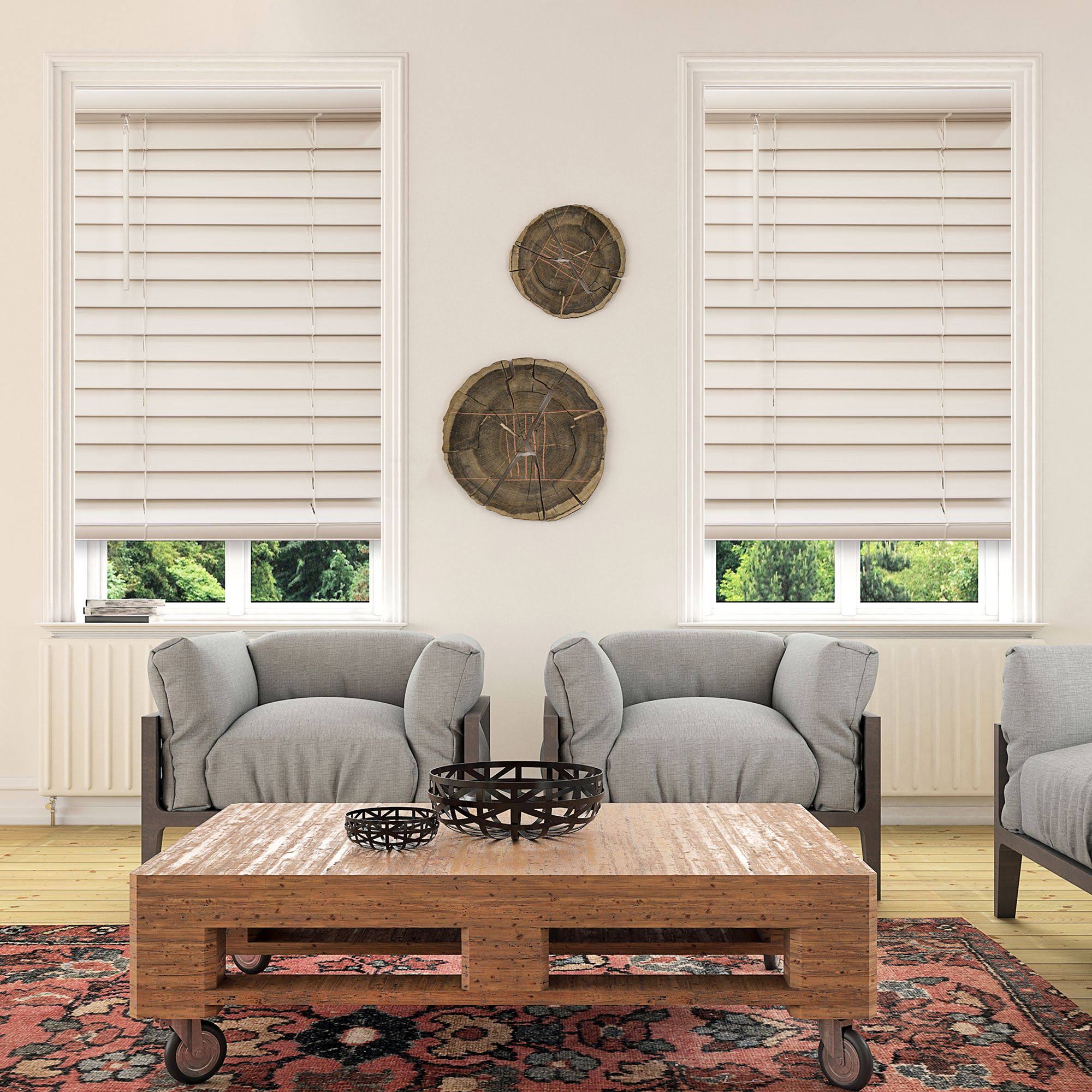 White 64-in Faux Wood Blinds H3600