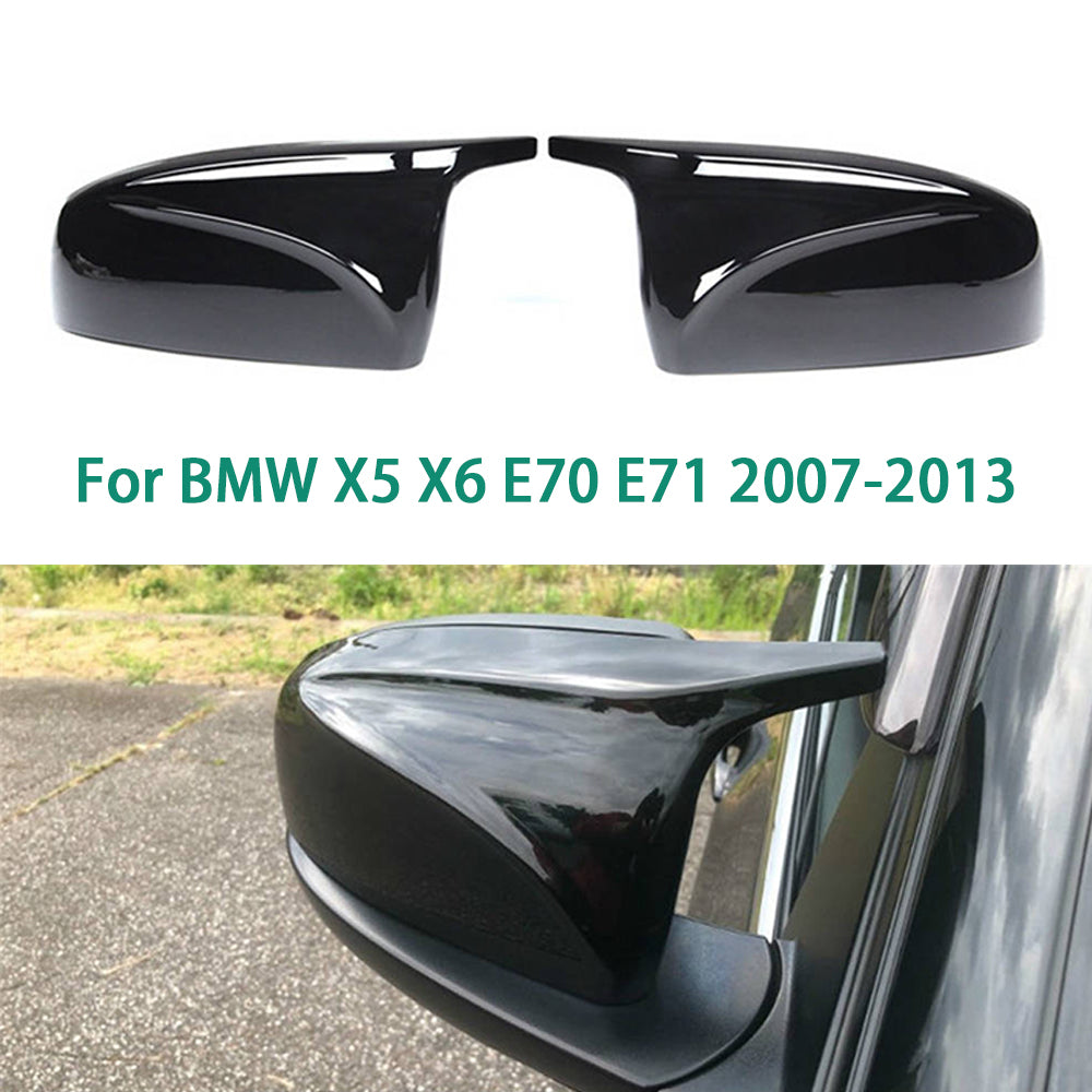 Glossy Black ABS Plastic Rear View Mirror Covers W148