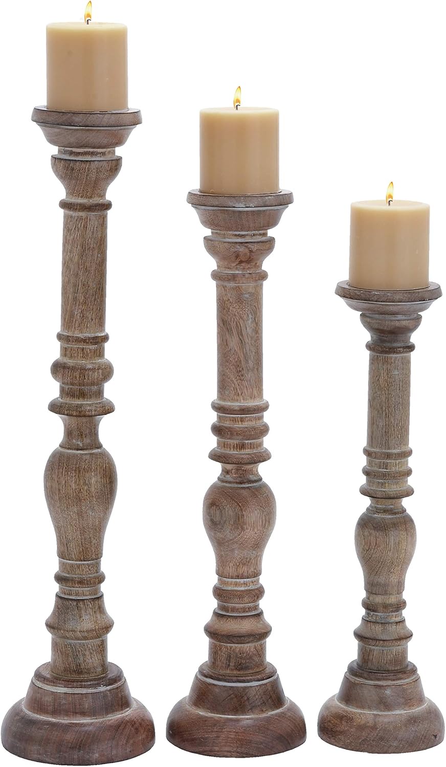 Wooden Candle Stand, Set of 3 Pack of 2 P990282