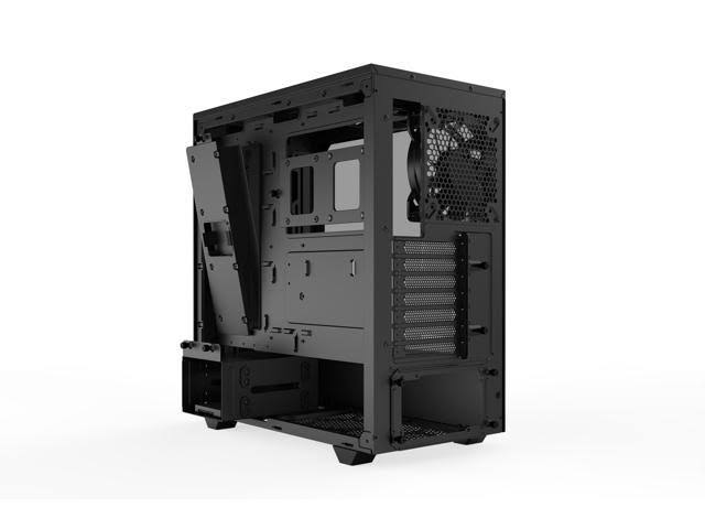 Black ATX Computer Case Midi Tower Tempered Glass R6840