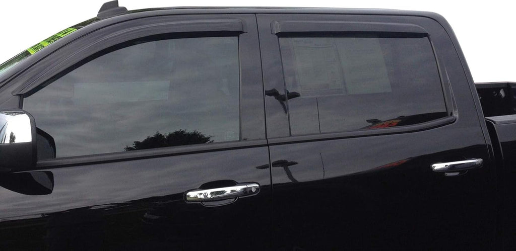 Smoke Tinted Tape-On Side Window Vent Visor Deflectors Rain Guards 4 Piece Set P947