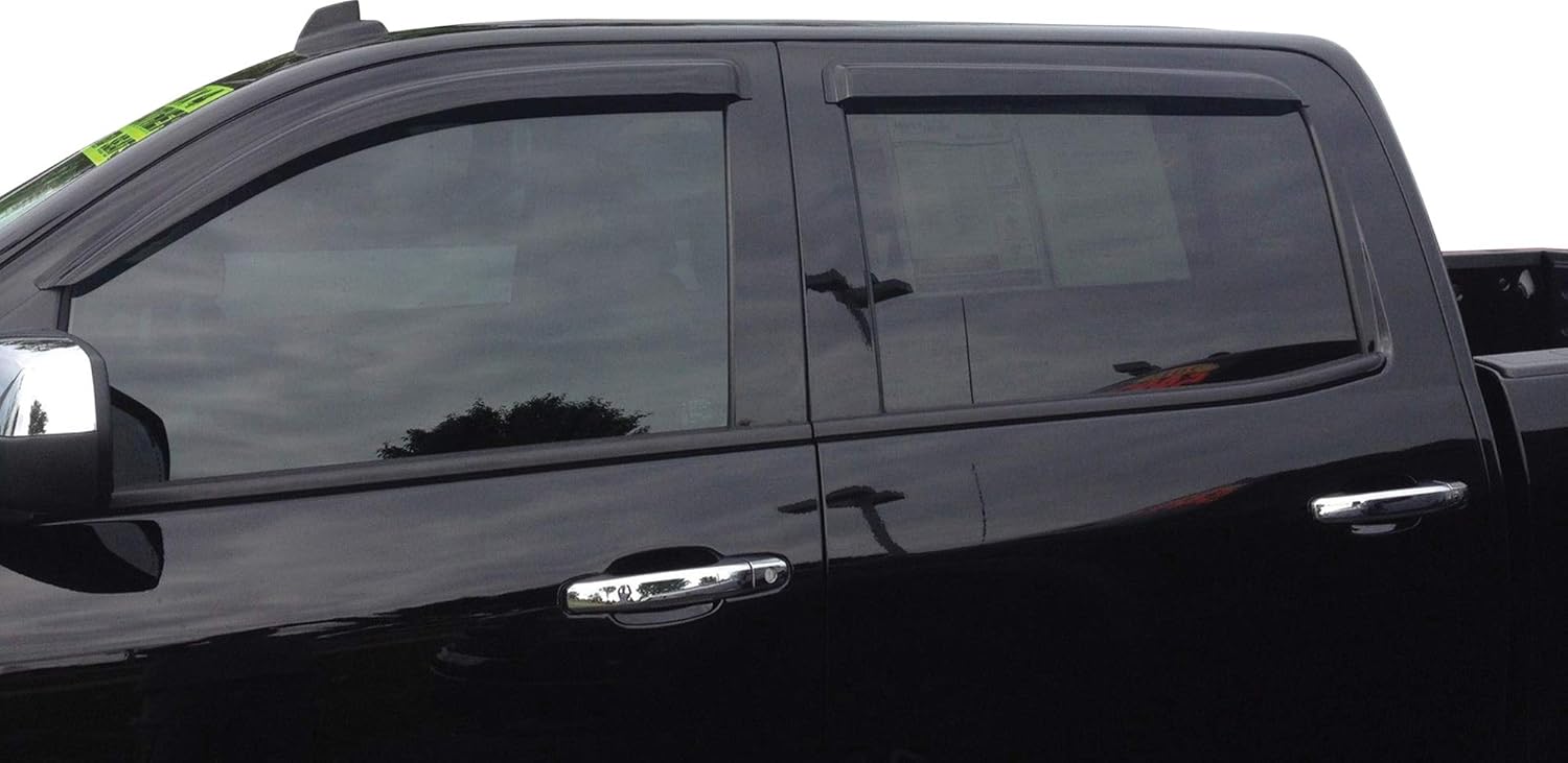 Smoke Tinted Tape-On Side Window Vent Visor Deflectors Rain Guards 4 Piece Set P947