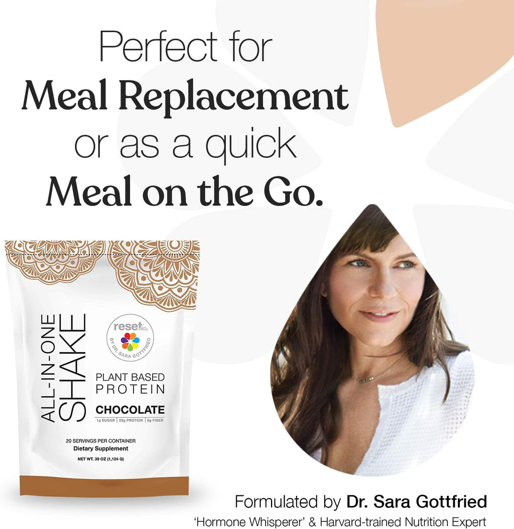 Chocolate Plant Based Protein Meal Replacement Shake, 20 Servings, 33.3oz, Pack of 2 O4664
