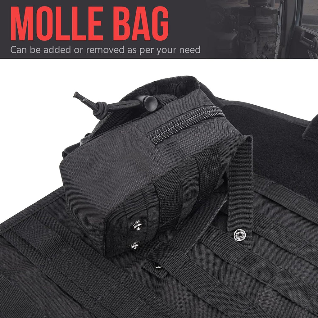Tactical Car Seat Back Organizer with 6 Detachable Pockets Pack of 2 I581180