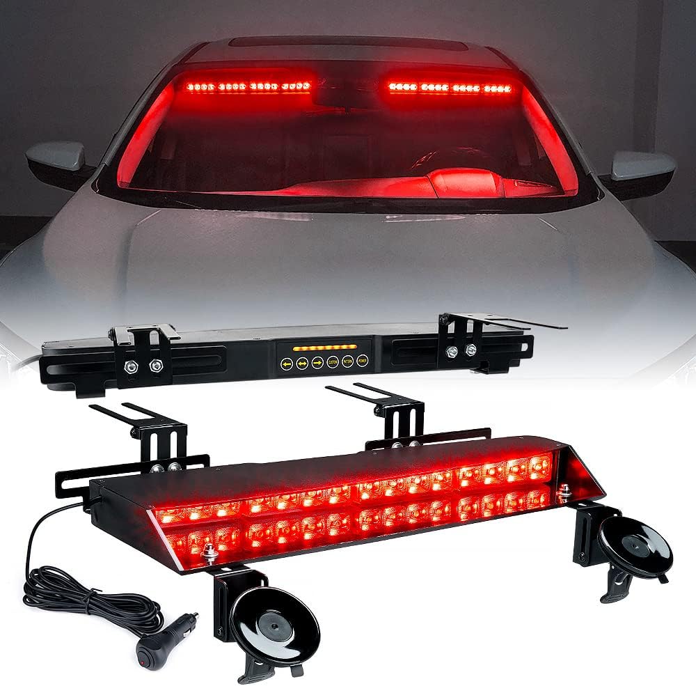Amber LED Visor Strobe Dual Light Bar with Control Panel C4363