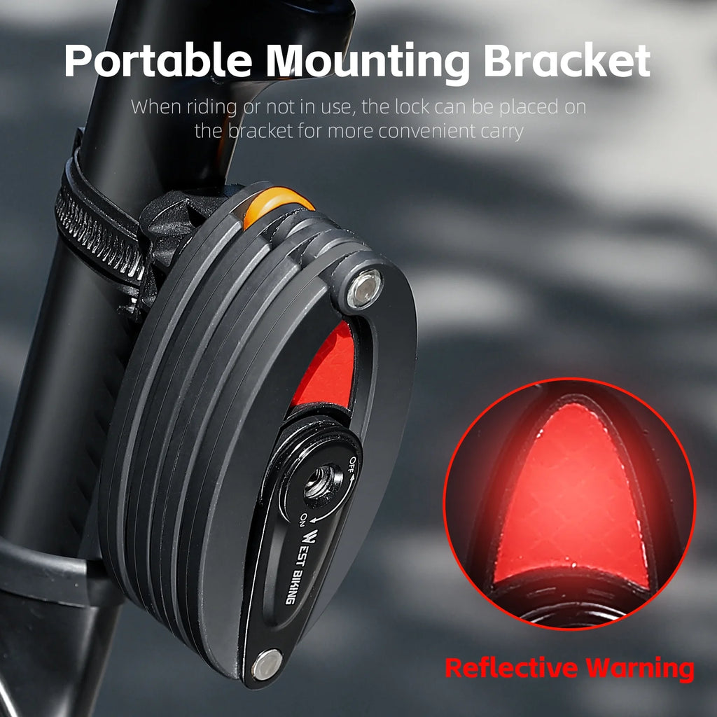 Heavy-Duty Alloy Steel Folding Bike Lock with 3 Keys Q611534