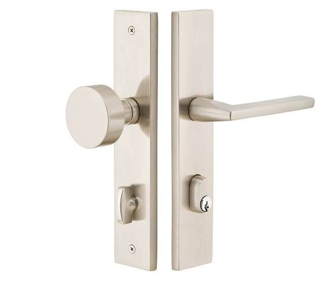 Satin Nickel Rectangular Keyed Entry Set with Octagon Knob K5267