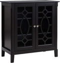 Espresso Sideboard Display Cabinet with Double Glass Doors and 2 Shelves V22412