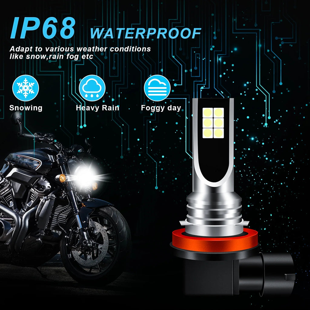 H4 High/Low Beam H11 Fog Light LED Headlight Bulbs 6000K White 4Pcs Z89336