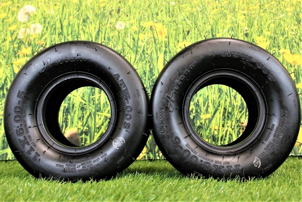 (Set of 2) 11x6.00-5 4 Ply Smooth Tread Tire E489656